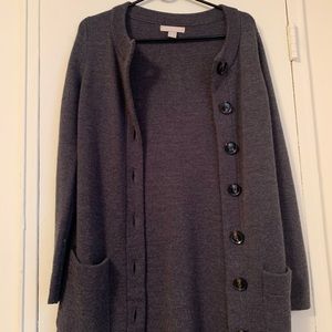 Banana Republic Gray Button Down Sweater